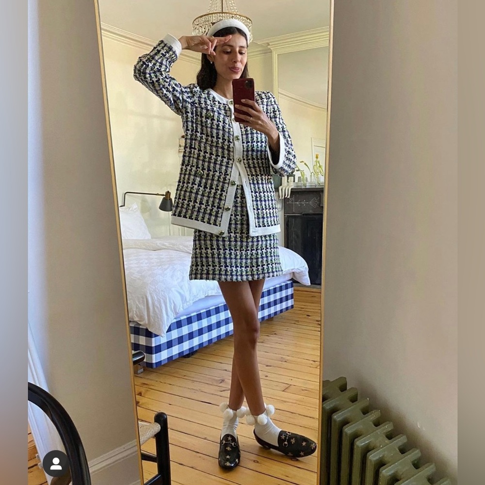 Kate Spade NEW YORK Pop Tweed Topper Jacket Juniper Size 0